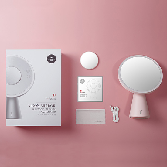 Moon Mirror - LED Desktop dan Lampu Meja Makeup dengan Speaker Bluetooh